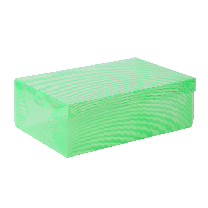 Caja de almacenamiento de zapatos de plástico transparente para mujer/niño, caja de cosméticos plegable, estante de zapatos de Color, caja de zapatos abatible, 5 uds.: Color verde