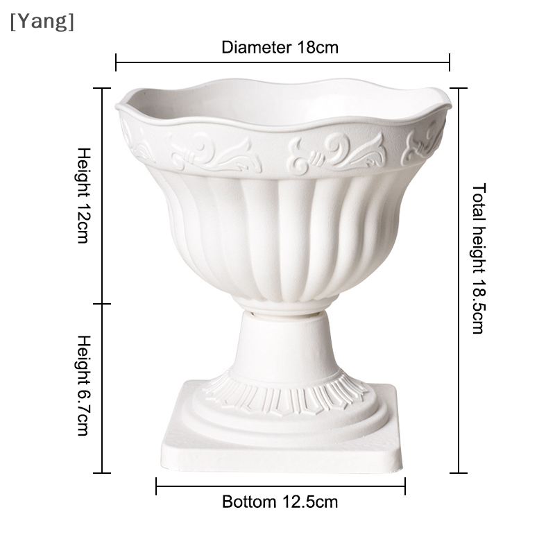 Large Outdoor Planter Roman Column Flower Pot Planting Pots Balcony Household White Plastic Porch Decor Flowerpot