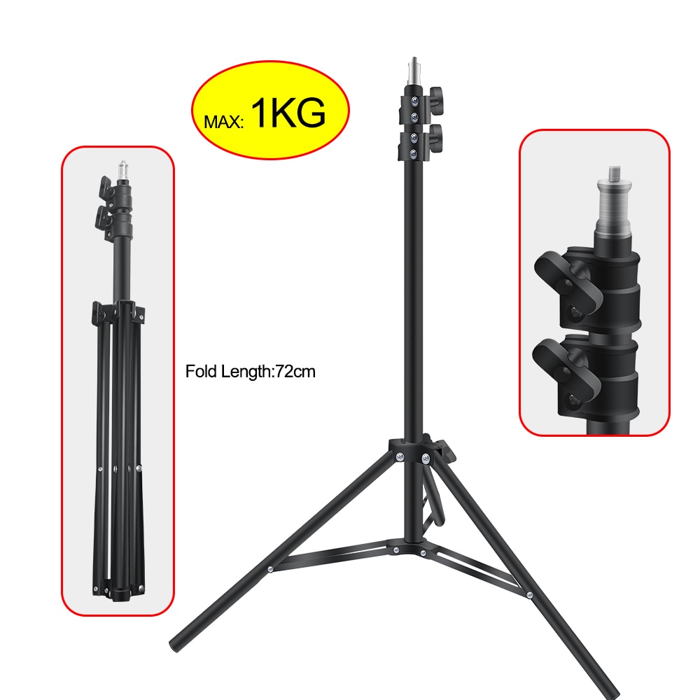 2.1m Heavy Duty Metal 2m Photography Stand For Recording Studio Equipment Softbox Max Load To 1kg Light Stand Tripod