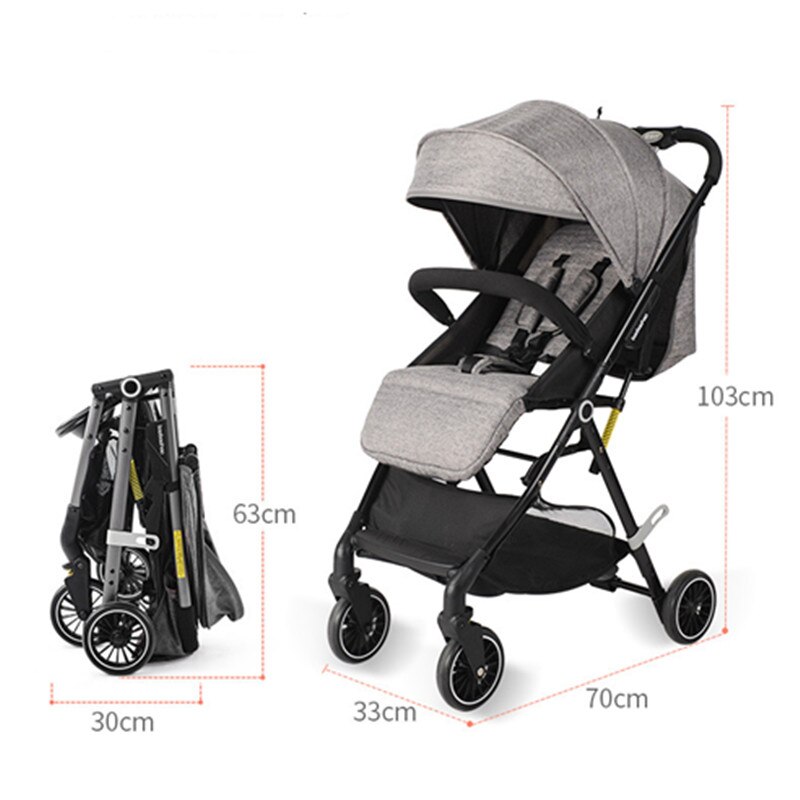High landscape baby stroller can sit and recline baby stroller lightweight folding bb stroller baby stroller
