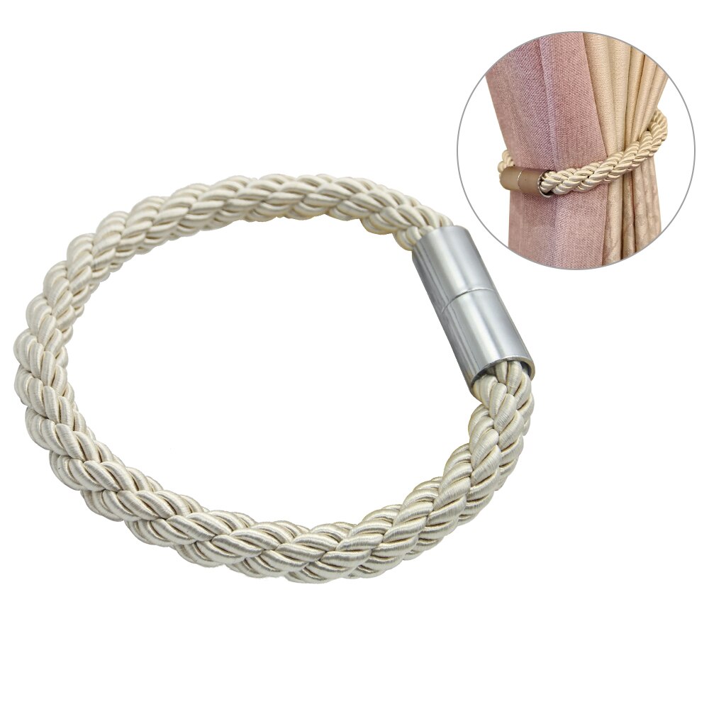 Gardinrem dekorativt tilbehør vindusstropp spenneholder magnetisk gardin tieback enkel a: beige