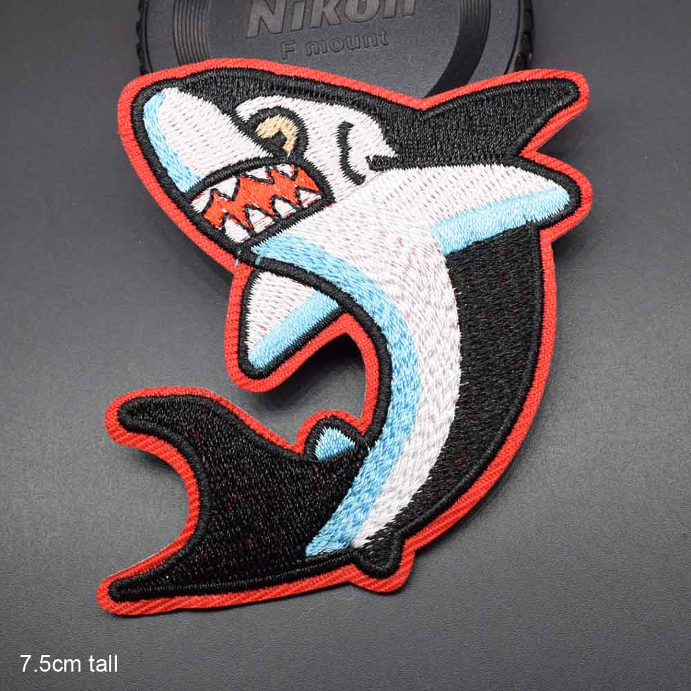Shark Papegaai Kreeft Ijzer Op Geborduurde Kleding Patches Voor Kleding Stickers Kledingstuk