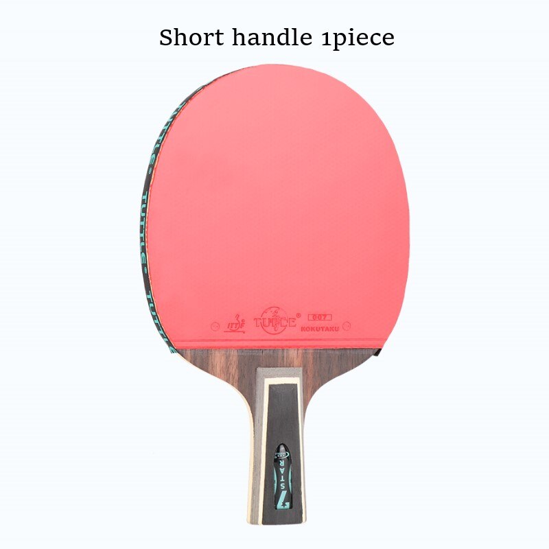 Tuttle 7 estrela raquete de ping pong 5 madeira pingpong bat profissional raquete de tênis de mesa com espinhas-em borrachas de certificação ittf: Straight grip