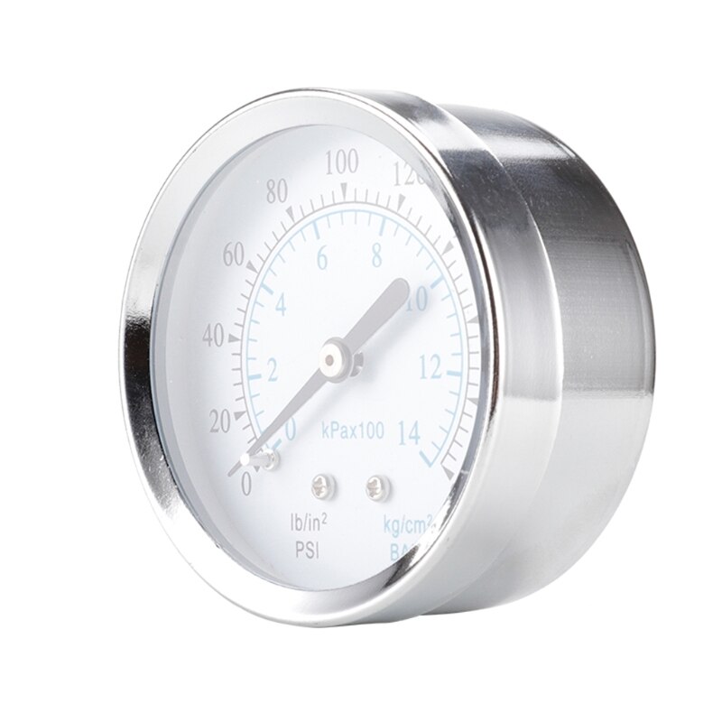 63mm Dia 0-200psi / 0-14bar Dual Scale Pneumatic &amp; Hydraulic All Purpose Pressure Gauge Meter Manometer Gas Water Oil