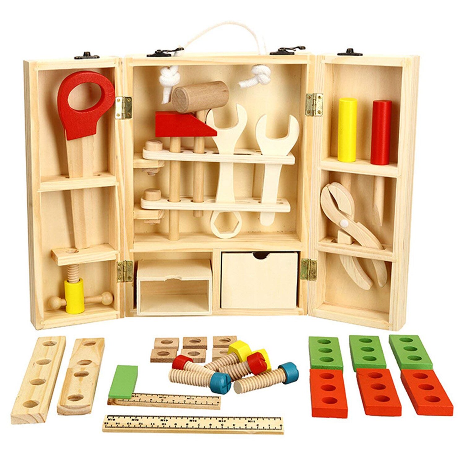 Houten Tool Speelgoed Pretend Play Gereedschapskist Accessoires Set Educatief Bouw Speelgoed Kids