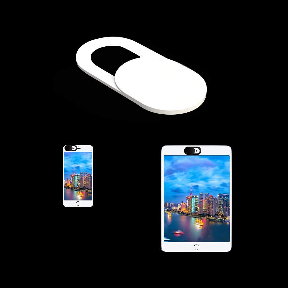 6 pçs universal webcam adesivo plástico preto/branco capa de câmera capa protetora webcam len etiqueta para portátil lente do telefone móvel