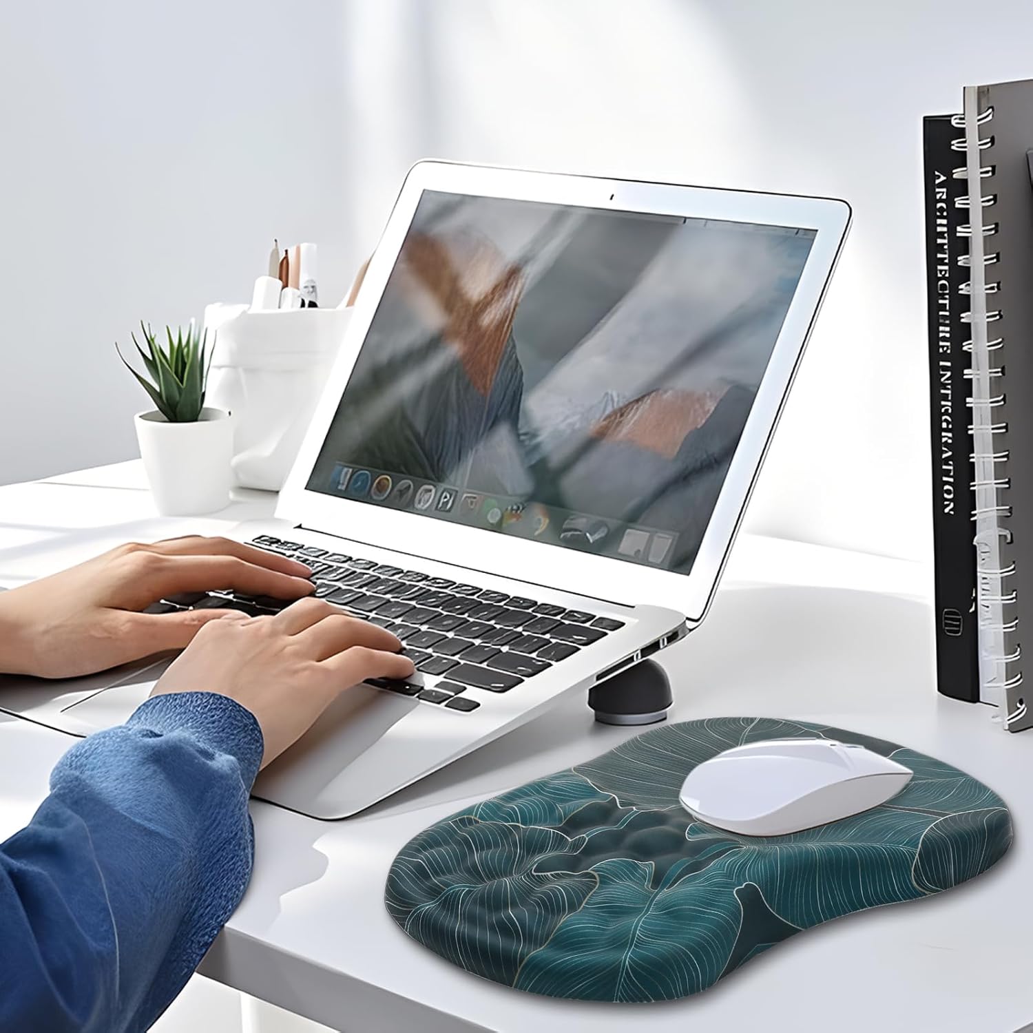 Musemåtte håndledsstøtte 2 in1 tastatur håndledsstøtte ergonomisk musemåtte, skridsikker håndledsstøtte til computertastatur håndledsstøtte