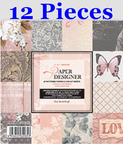6‘’ Multi Style Scrapbooking Paper Pack Origami Art Craft DIY Photo Album Craft Scrapbook Paper Background Pad Paper Card Making: DSM019 12Pieces