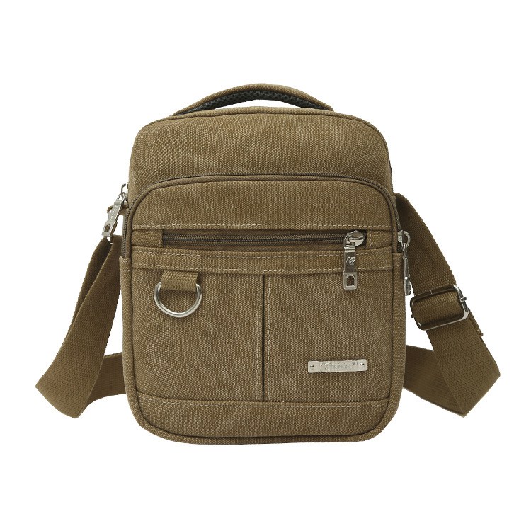 Canvas Handbag for Male Messenger Bag Casual Travel Bags Men Messenger Bags Clutches Men Shoulder Bag KL560: Khaki