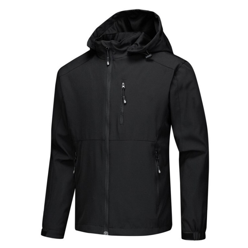 Men Sport Zip Jackets Coat Casual Tops Softshell Outwear Waterproof for Outdoor WHShopping: Black / 4XL