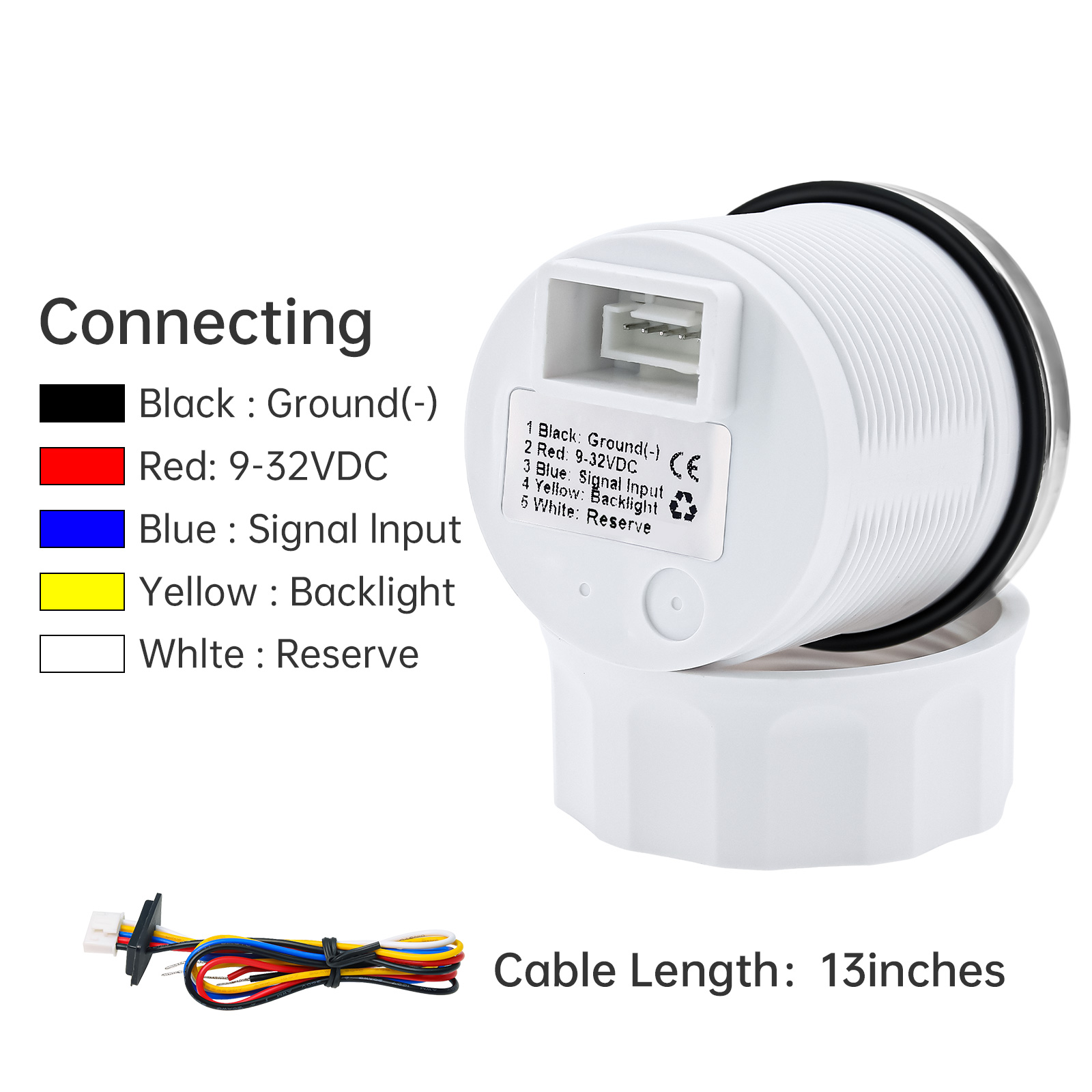 Waterproof IP67 52mm Fuel Level Gauge+Oil Level Sensor 100-500mm 0-190OHM Red LED Oil Tank Meter with Alarm Car RV Camper 12V24V