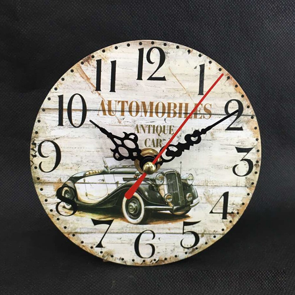 12cm vintage hjem rustikt køkken træ kontortimer antikt lurvet chikt vægur hjemme eller kontorindretning: 11
