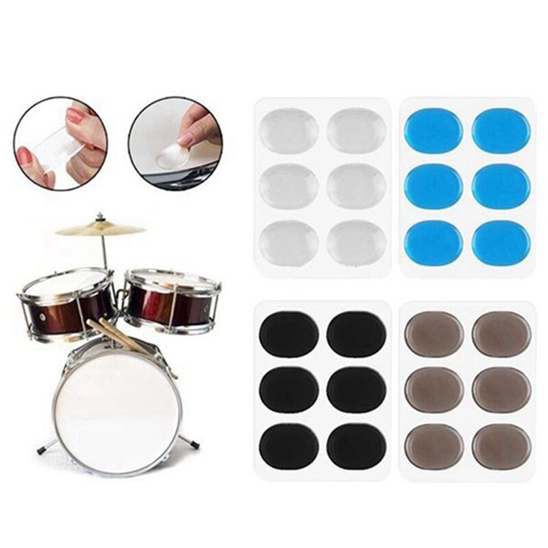 24 Pcs Drum Damper Gel Pad Silicone Drum Damping Soft Drum Damper Drum Snare Drum Mute Pad for Controlling Drum Sounds
