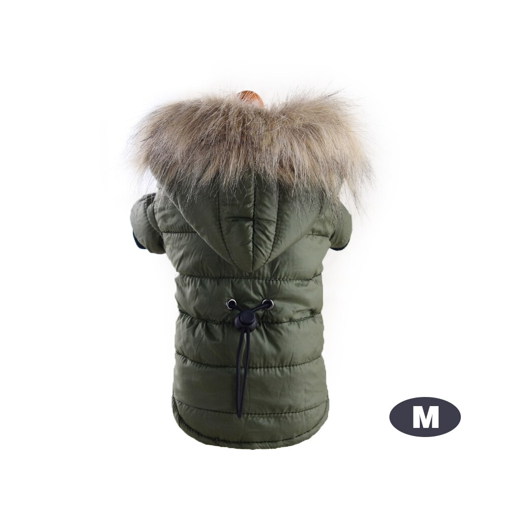 Cappotto per cani caldo invernale cappotto per cani per chihuahua cappuccio in pelliccia morbida giacca per cuccioli abbigliamento per chihuahua cani di piccola taglia: verde / M