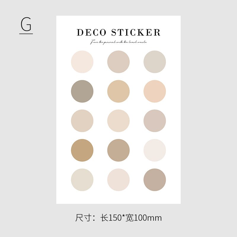 Ins Various Round Dot Label Sticker Color Morandi Photo Envelope Card Sealing Paster Stationery Notebook Diy Decorative Sticker: g