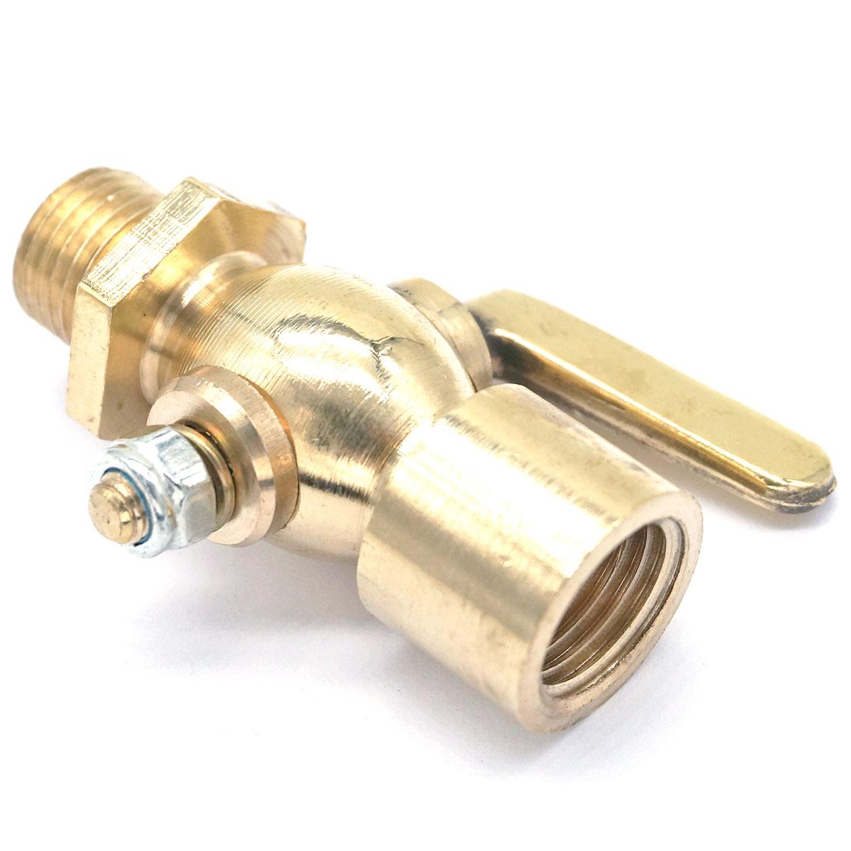 Llave de purga de drenaje de latón, válvula de cierre de 1/4 &quot;BSP macho a rosca hembra M14x1.5mm para combustible, Gas, aceite y aire