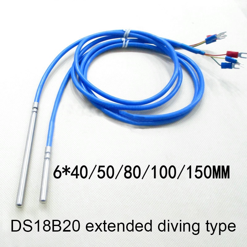 Ds18 b 20 digital signal temperatursensor vandtæt probe højtemperatur silikone afskærmningslinje 6*100mm