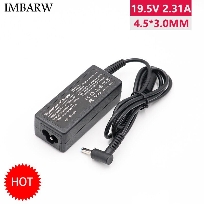 19.5V 2.31A 45W AC/DC Power Adapter Charger W/ Power Cord for HP 740015-001 741727-001 740015-003 740015-002 741727-001
