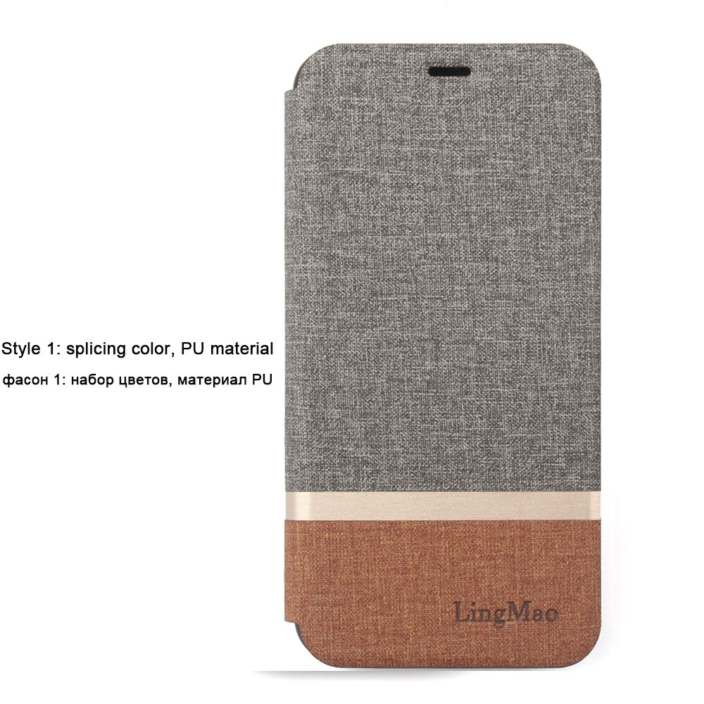 Flip Leather Case For Xiaomi Redmi Note 3 Pro Special Edition 152mm Global International Version Redmi Note 3 Pro SE Cover Case: LR Gray with Brown