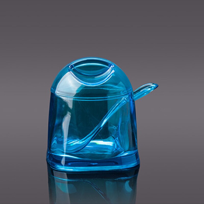 Kitchen Jam Bottle Honey Bottle Kitchen Condiment Candy Jars Storage Container Durable Acrylic Sauce Box Transparent Jam Bottles: Blue