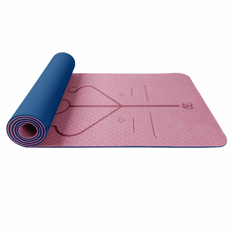 183*61*0.6cm Yoga Mat With Non-slip Positioning Line Fitness Mat Outdoor Leisure Fitness Accessories Suitable For Beginners: G