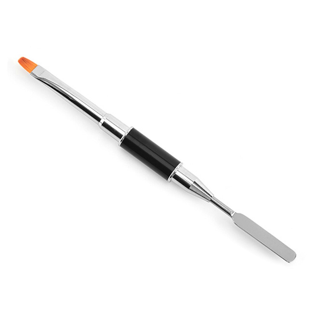 2 In 1 Dual-Ended Brush Picker Rvs Gel Professionele Nail Tool Voor Uv Gel Acryl Nagels Uitbreiding tool