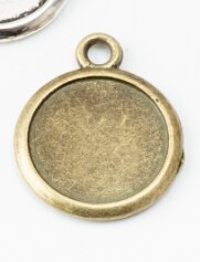 30 pcs Pendenti E Ciondoli Rotonda photo frame diametro interno 12mm bronzo antico in lega di zinco adatto per il braccialetto di DIY dei monili del metallo trovato 6271: Bronzo antico placcato