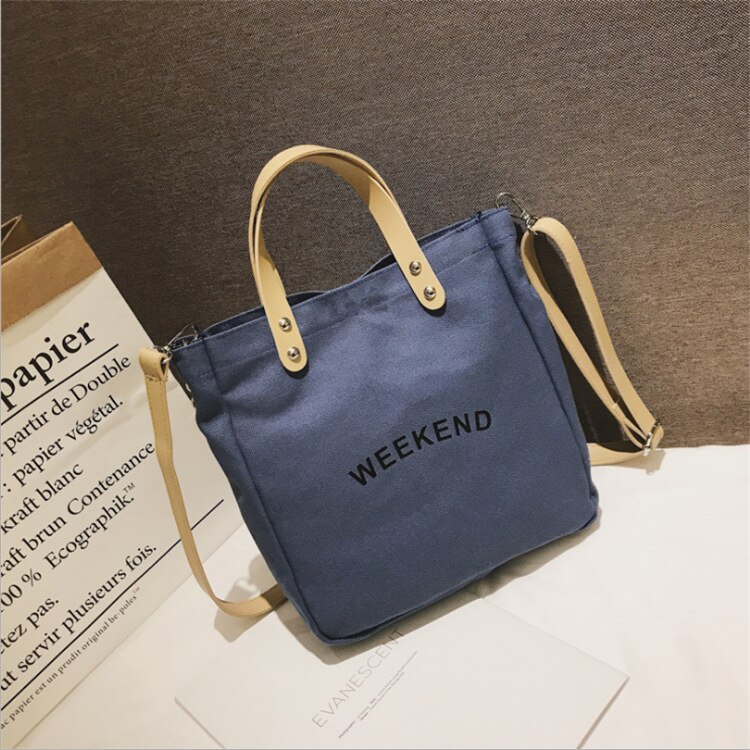 Neue Leinwand freundlicher Schulter Umhängetasche Tasche Mädchen Niedliche Prinzessin Handtasche Frauen Tasche murmeln und Art Tasche Frauen tasche: blau L