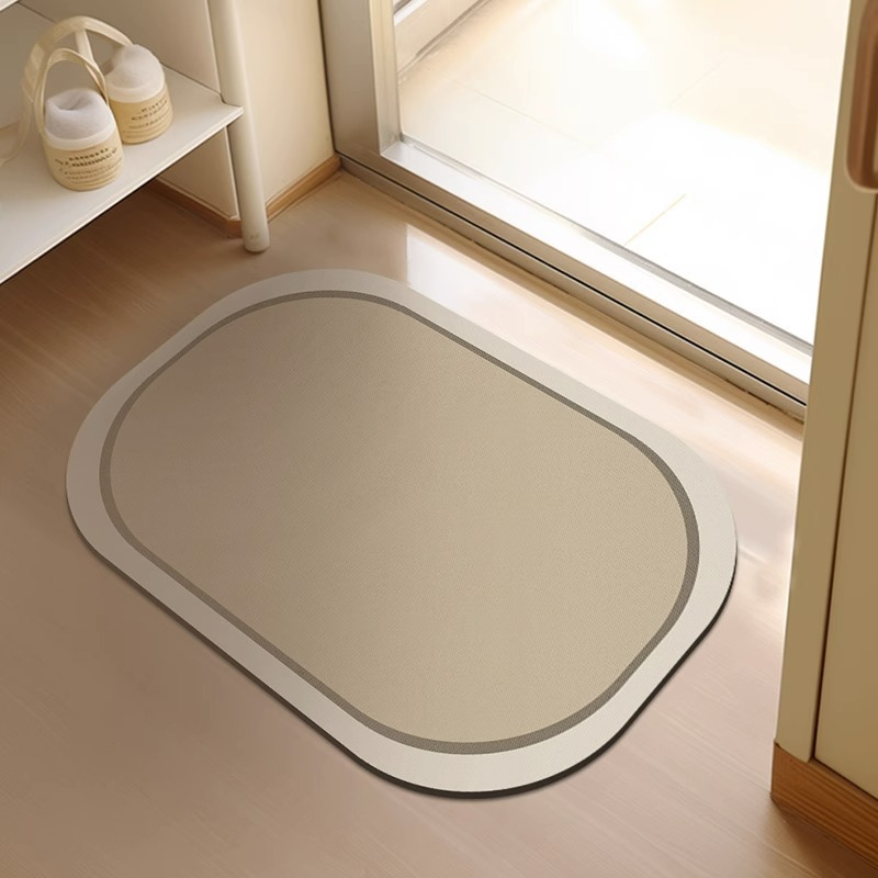 Bathroom Carpet Mat Bathroom Modern Diatomaceous Earth Bath Mat Soft and Comfortable Suitable for The Bathroom Floor Mat: BROWN / 400MMx600MM