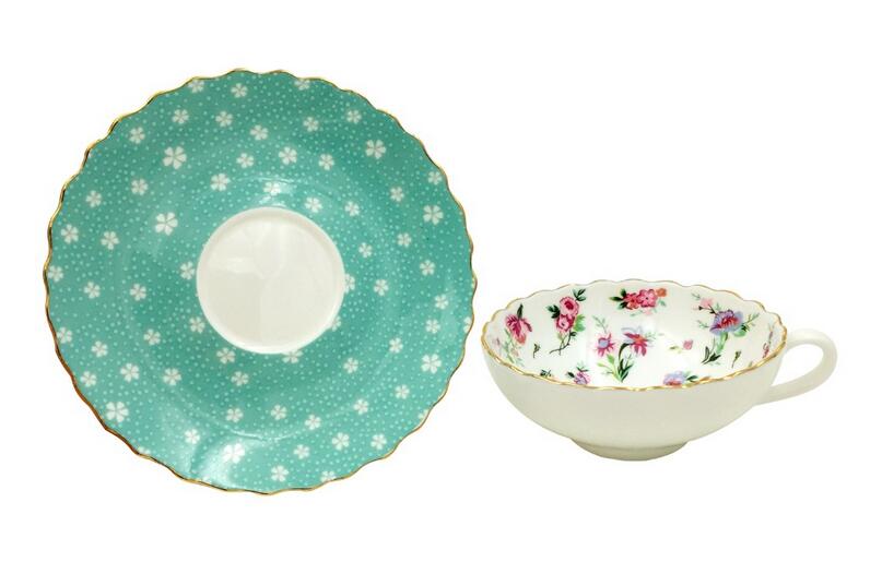 150 ml blå & blomster serie porcelæn kaffe & te sæt kopper og underkopper kvinders yndlingsmor
