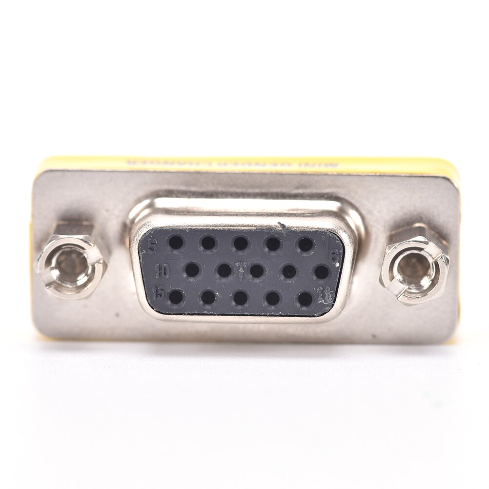 2pcs Female To Female VGA HD15 Pin Gender Changer Convertor Adapter MINI PC VGA Female Connector F/F Cable Extend Converter