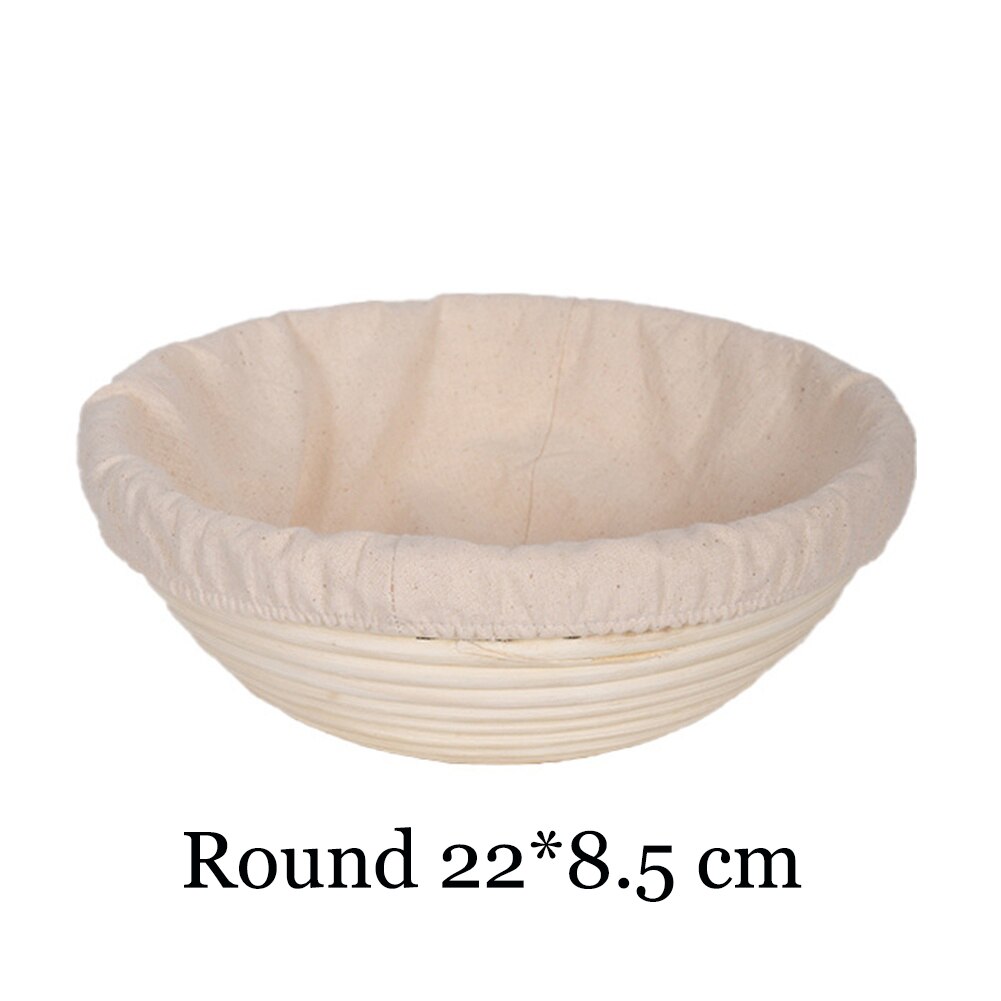 Rattan Bread Proofing Basket Natural Oval Rattan Wicker Dough Fermentation Sourdough Banneton Bread Basket: Round22x8.5