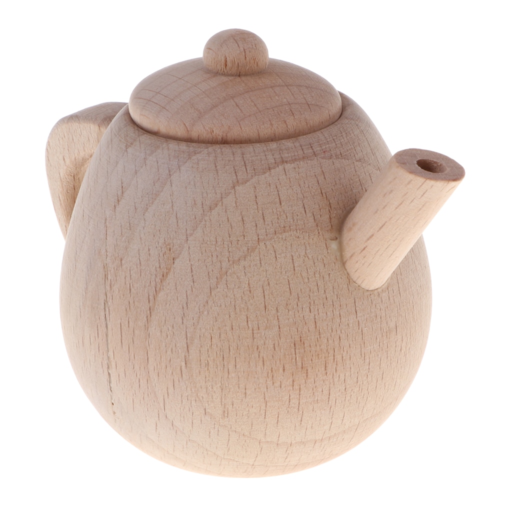 Houten Educatief Pretend Play Speelgoed-Natuurlijke Houten Theepot Voor Meisjes Rollenspel