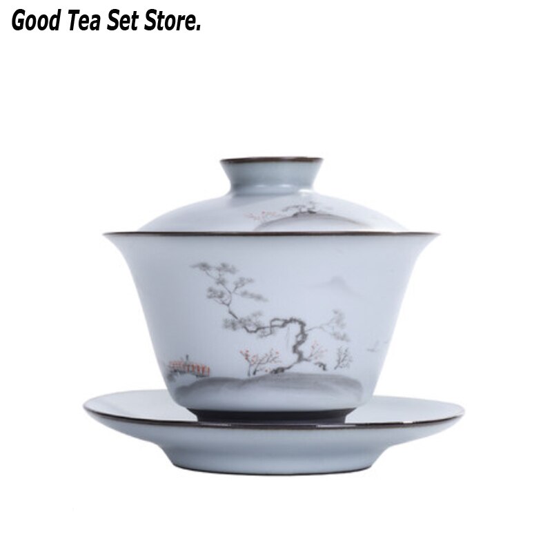 8pcs Ceramic Coffee Cup Saucer Set With Luxury Gold Rim - View #7
