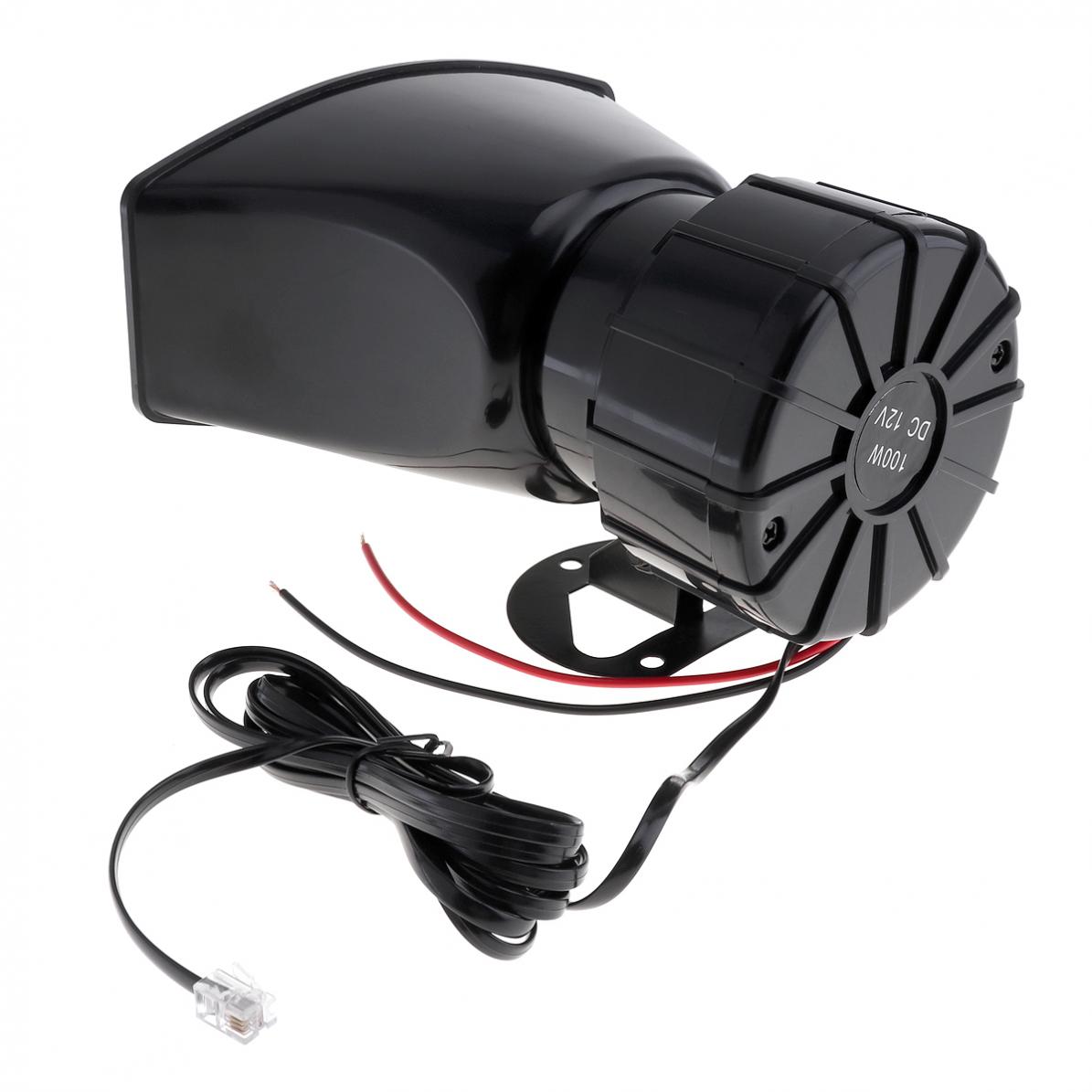 7 Sound 100W Car Electronic Warning Siren Motorcycle Alarm Firemen Ambulance Loudspeaker With MIC