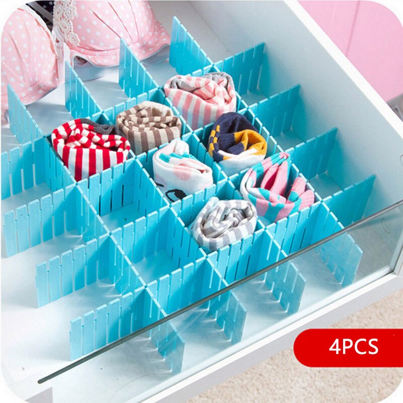 4Pcs Storage Partition Board Plastic Drawer Separated Divider Combination Partition Board Space saving Division Organizer