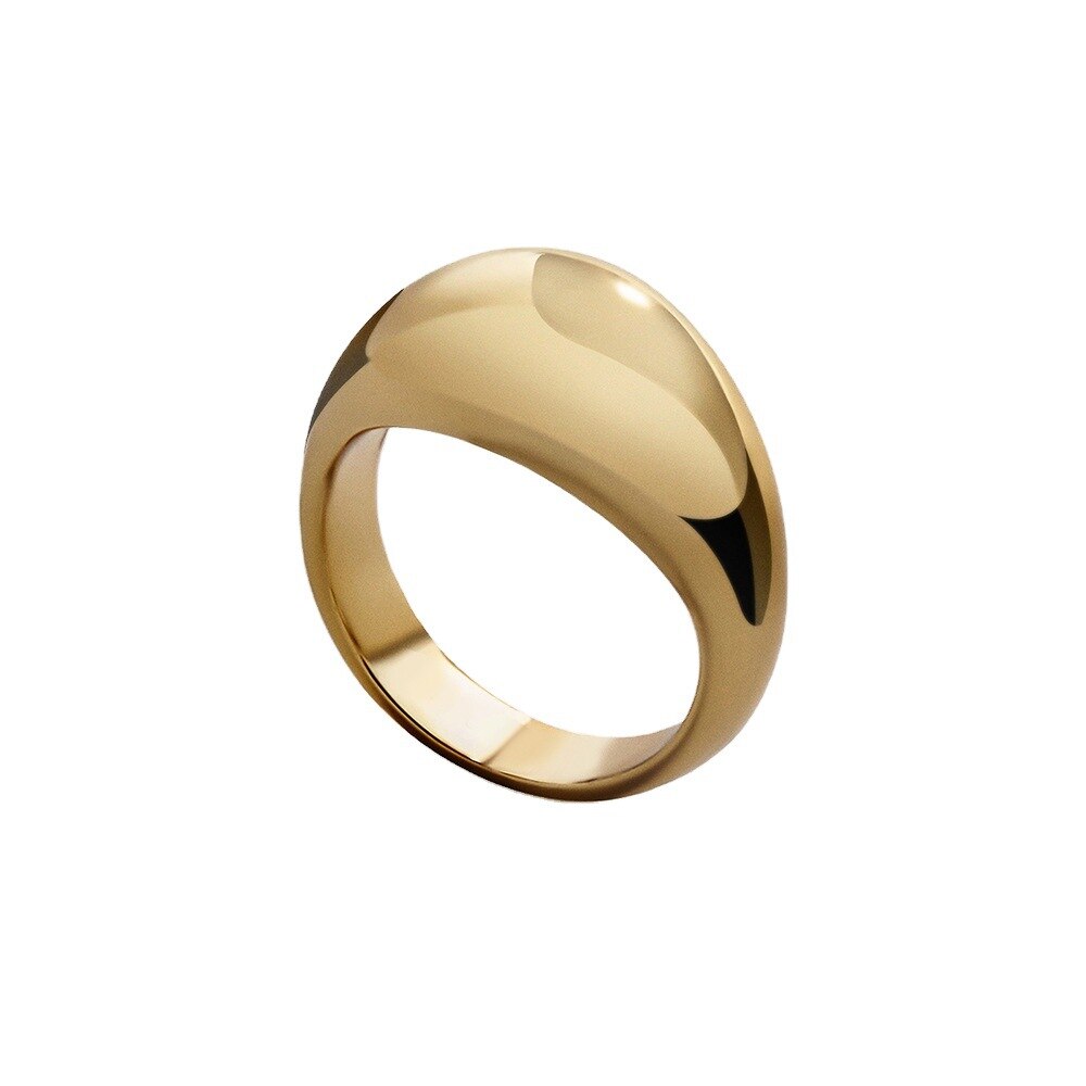 Anillos minimalistas dorado grueso para mujer, joyas geométricas de círculo redondo para mujer, anillos de pila de oro grueso, joyería de boda para mujer