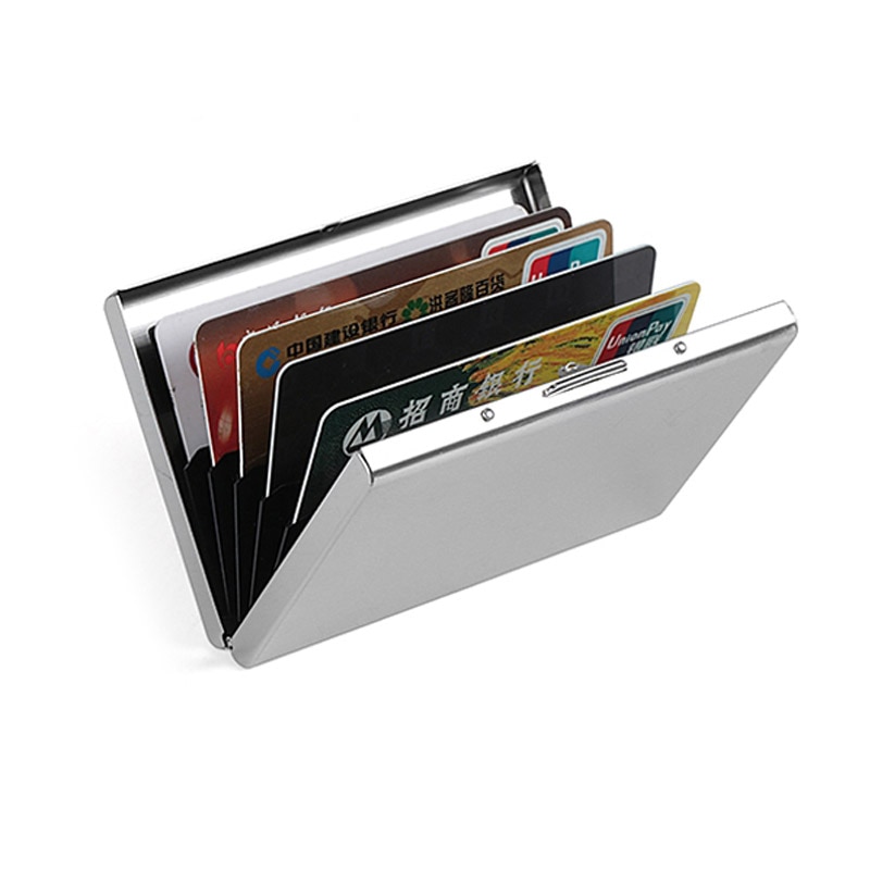 Stainless Steel Credit Card Holder Men Slim Anti Protect Travel ID Cardholder Women Rfid Wallet Metal Case Porte Carte