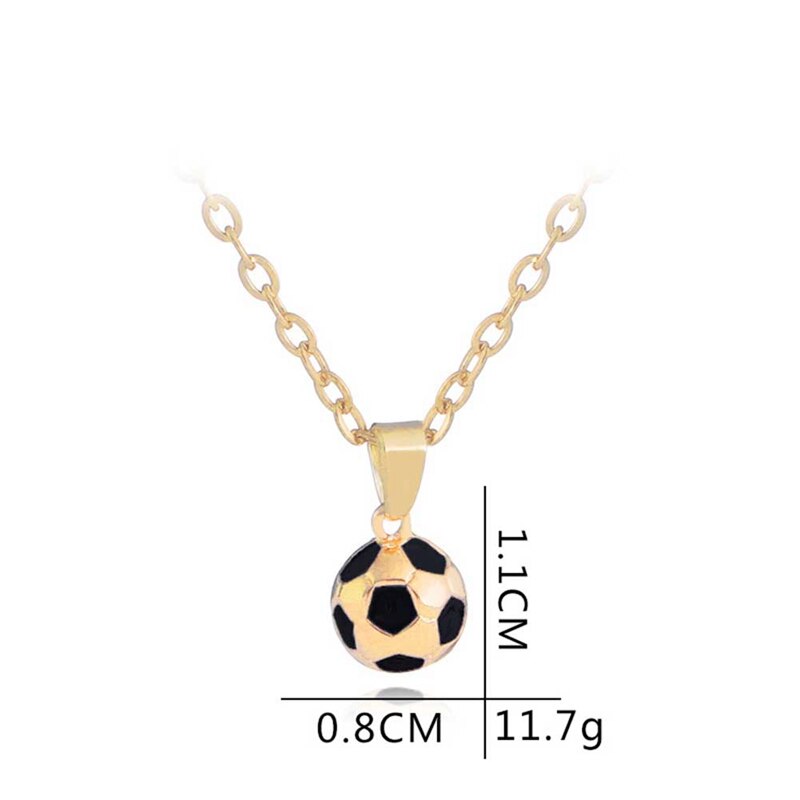 Trendy Voetbal Link Chain Voetbal Charm Ketting Hanger Goud Kleur Sport Bal Sieraden Mannen Jongen Kinderen Hanger Ketting