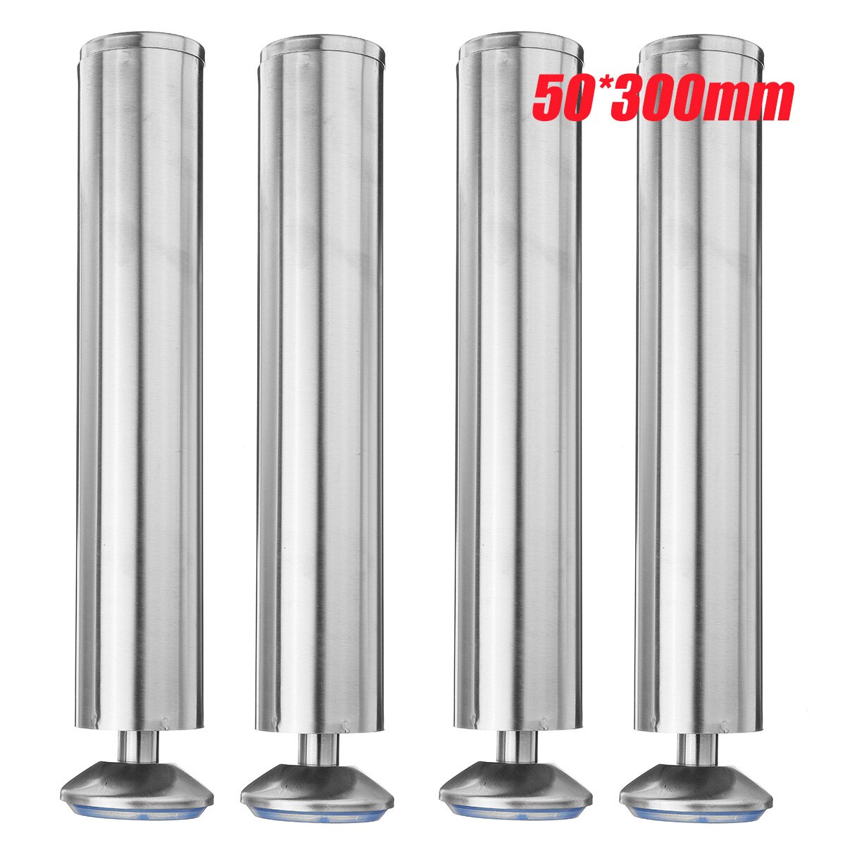 4Pcs Adjustable Stainless Steel Sofa Legs Replacement Furniture Feets Replacace Chair Table Desk Cabinet Leg 60-300cm: 300mm