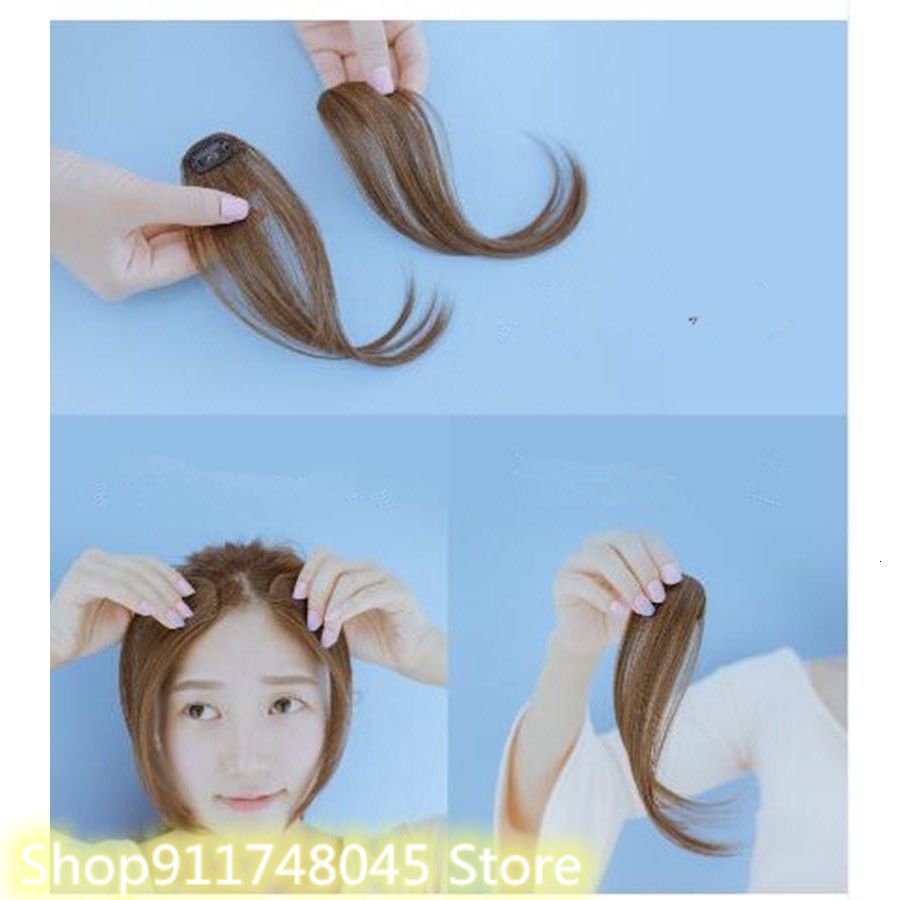 Flequillo lateral de aire sin costuras, peluca Coreana de extensión de cabello de cara pequeña