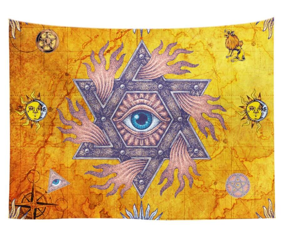 Zon en Maan Gezicht Indische Mandala Tapestry Totem Bohemian Hippie Muur Opknoping Deken Thuis Dorm Decor: B