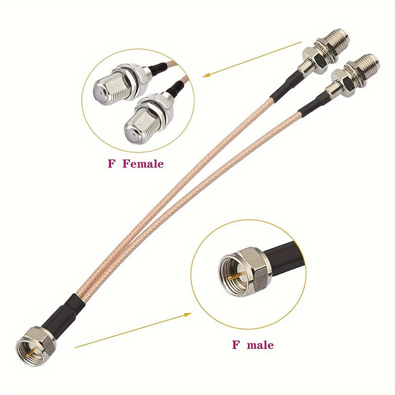 F-Typ RG6 Splitter Koaxialkabel 75Ohm TV-Antenne 3-Wege-Splitter-Kombinierer RF-Adapter F-Stecker auf F Dual-Buchse RG316-Koaxialkabel