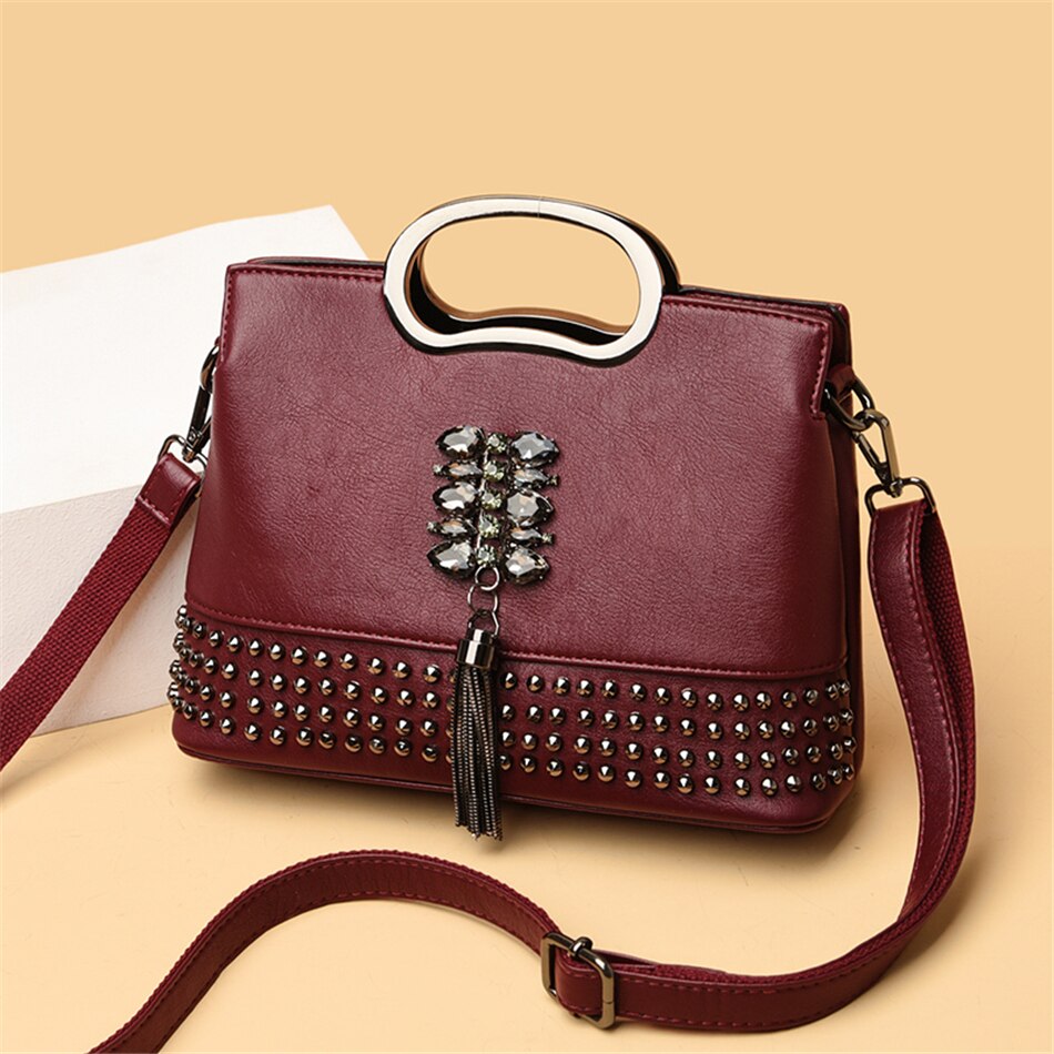 Luxe handtassen en tassen schoudertassen voor vrouwen handtassen met ketting en kwastjes crossbody tas