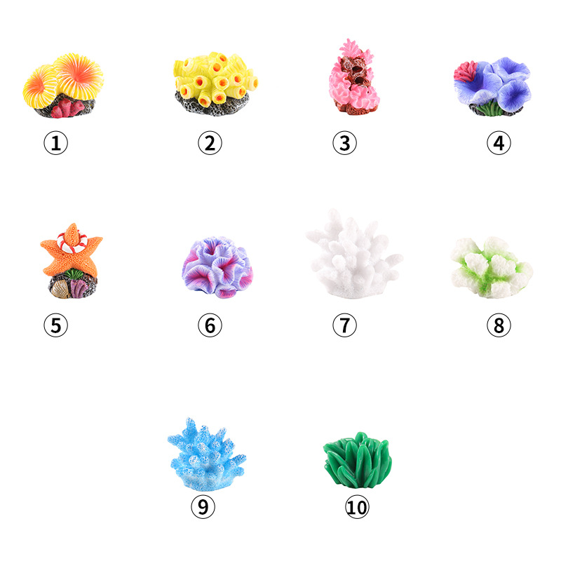 Mini acuario de resina de colores, decoración de arrecife de Coral Artificial, pecera, piedra de Coral, adorno de paisaje, accesorios de acuario
