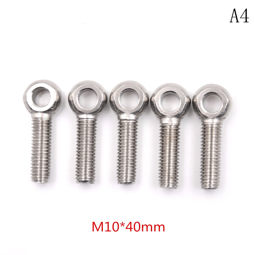 5PCS M5 M6 M8 M10 M12 Stainless Steel Eye Bolt Stud Articulated Anchor Bolt Fasterners: 10x40