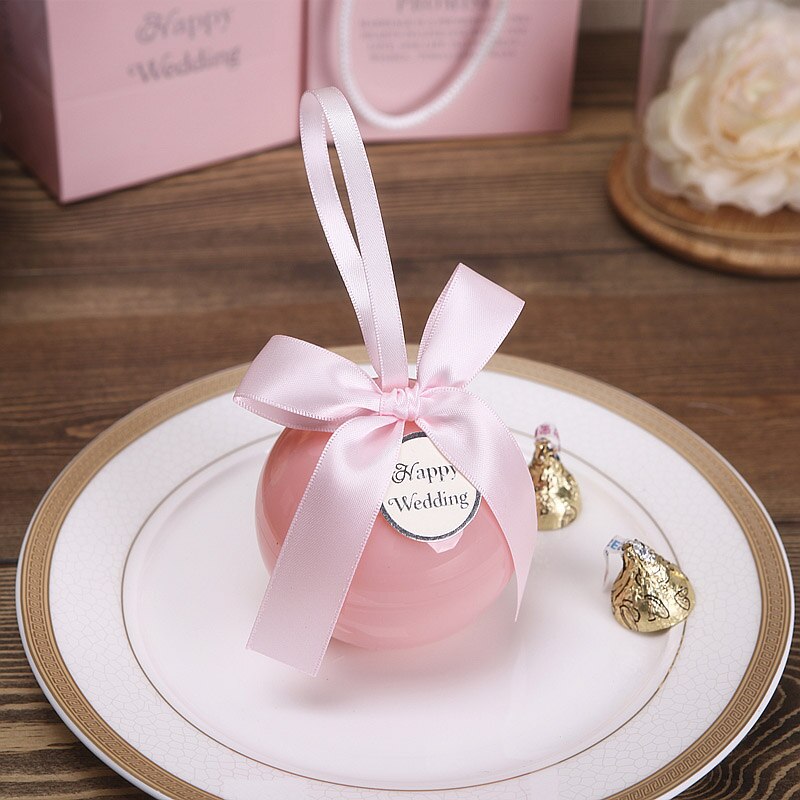 20 st/lot plastboll godislåda rosa förpackningslåda plastpåse baby shower pojke bröllopslådor födelsedagsfest tillbehör: Rosa  a4