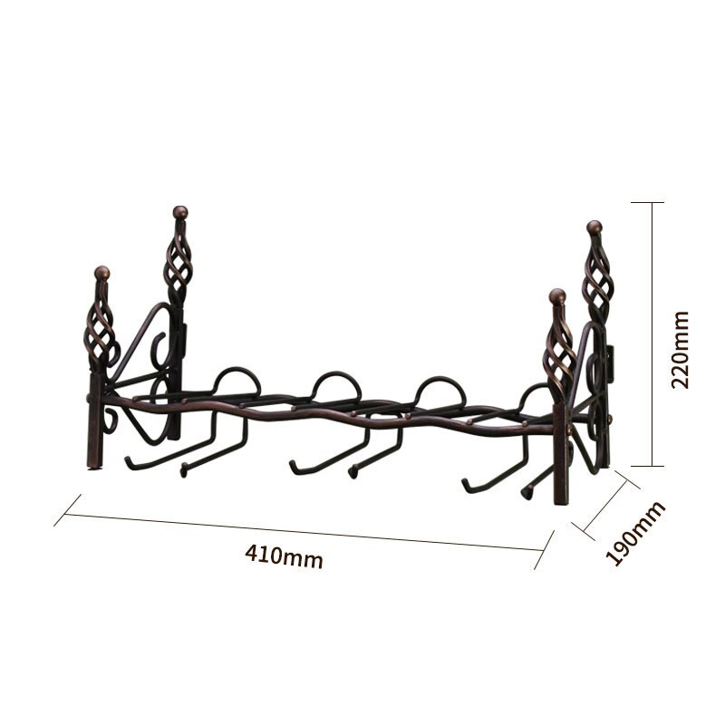 Retro Ijzeren Wijnrek Beker Plank Keuken Bar Muur Decor Display Opslag Plank Opknoping Bekerhouder Barbenodigdheden Benodigdheden Mx3091814