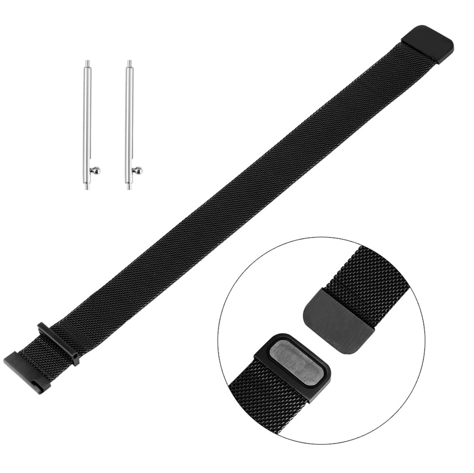 20/22 mm Mesh Stainless Steel Magnetic Loop Watchbands Metal Watch Straps Quick Release Spring Bars