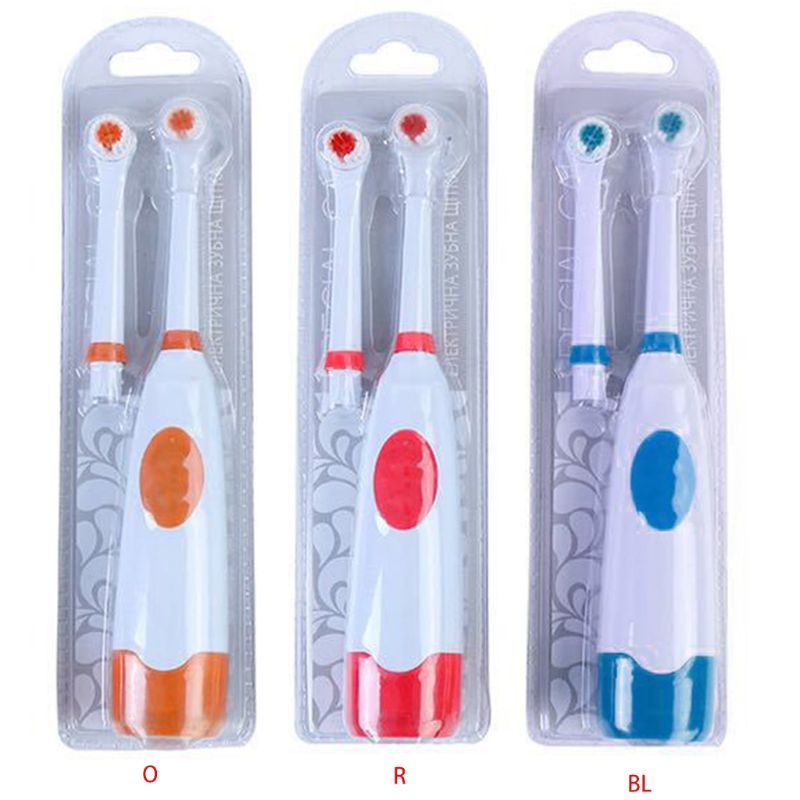Rotary Electric Toothbrush Heads Set Battery Operated Automatic Non-Rechargeable Waterproof Oral Hygiene Brush Kit